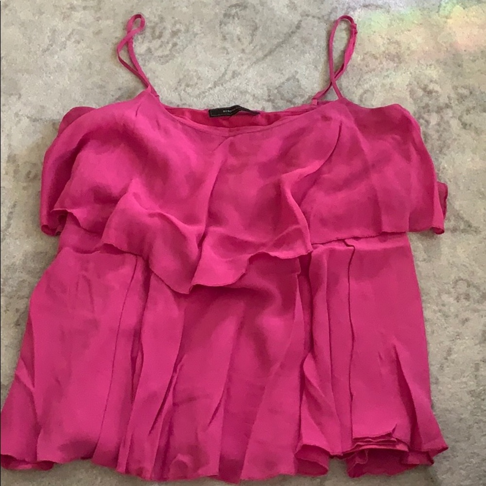BCBG chiffon pink double layer flowy size M